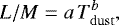 \begin{equation*} L/M = a\,T_{\rm{dust}}^{b}, \end{equation*}