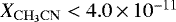 $X_{\mathrm{CH_3CN}}<4.0\,{\times}\,10^{-11}$