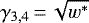 $\gamma_{3,4}\,{=}\,\sqrt{w^{*}}$