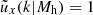 $ \tilde{u}_{x}(k \vert M_{\mathrm{h}}) = 1 $