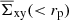 $ \overline{\Sigma}_{\mathrm{xy}}( < r_{\mathrm{p}}) $