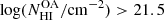 $ \log(N_{\mathrm{HI}}^{\mathrm{OA}}/\mathrm{cm^{-2}}) > 21.5 $