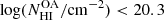 $ \log(N_{\mathrm{HI}}^{\mathrm{OA}}/\mathrm{cm^{-2}}) < 20.3 $
