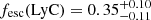 $ f_{\mathrm{esc}}(\rm LyC) = 0.35^{+0.10}_{-0.11} $