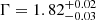 $ \Gamma=1.82_{-0.03}^{+0.02} $