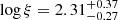 $ \log\xi=2.31_{-0.27}^{+0.37} $