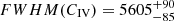 $ FWHM(C_{\mathrm{IV}}) = 5605_{-85}^{+90} $