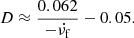 $$ \begin{aligned} D \approx \frac{0.062}{-\dot{\nu _{\rm f}}} - 0.05. \end{aligned} $$