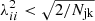 $ \lambda_{ii}^2 < \sqrt{2/N_{\mathrm{jk}}} $