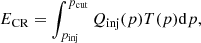 $$ \begin{aligned} E_{\rm CR} = \int _{p_{\rm inj}}^{p_{\rm cut}} Q_{\rm inj}(p) T(p) \mathrm{d}p, \end{aligned} $$
