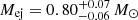 $ M_{\mathrm{ej}} = 0.80^{+0.07}_{-0.06}\,M_\odot $