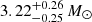 $ 3.22^{+0.26}_{-0.25}\,M_\odot $