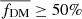 $ \overline{f_{\mathrm{DM}}} \geq 50 \% $