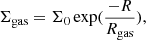 $$ \begin{aligned} \Sigma _{\rm gas} = \Sigma _0 \exp (\frac{-R}{R_{\rm gas}}) ,\end{aligned} $$