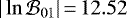 $|\ln\mathcal{B}_{01}|\,{=}\,12.52$