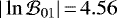 $|\ln\mathcal{B}_{01}|\,{=}\,4.56$