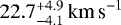 $22.7^{+4.9}_{-4.1}\, {{\textrm{km\,s}^{-1}}}$