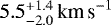 $5.5^{+1.4}_{-2.0}\, {{\textrm{km\,s}^{-1}}}$