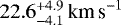 $22.6^{+4.9}_{-4.1}\, {{\textrm{km\,s}^{-1}}}$