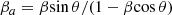 $$ \begin{aligned} {{\beta }_a}={{\beta }{\sin {\theta }}/(1-{\beta }{\cos {\theta }})} \end{aligned} $$