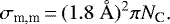 \begin{equation*}\sigma_{\text{m,m}}\,{=}\,(1.8 \;\text{\AA})^2 \pi N_{\text{C}} \text{.}\end{equation*}