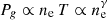 $ P_g \propto n_{\rm e} \, T \propto n_{\rm e}^\gamma $