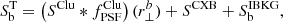 $$ \begin{aligned} S_{\rm b}^\mathrm{T} = \left(S^\mathrm{Clu} *f^\mathrm{Clu} _\mathrm{PSF} \right)(r_\perp ^b) + S^\mathrm{CXB} + S^\mathrm{IBKG} _{\rm b} \text{,} \end{aligned} $$