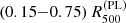 $ (0.15{-}0.75)\,R^{(\mathrm{PL})}_{500} $
