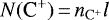 $N(\mbox{C}^{+})\,{=}\,n_{\mathrm{C}^{+}}l$
