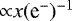 ${\propto}x(\textrm{e}^{-})^{-1}$