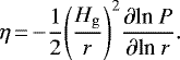 \begin{equation*}\eta\,{=}\,{-}\frac{1}{2} \Bigg(\frac{H_{\rm{g}}}{r}\Bigg)^2 \frac{\partial \mbox{ln} P}{\partial \mbox{ln} r}.\end{equation*}