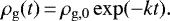 \begin{equation*}\rho_{\rm{g}}(t)\,{=}\,\rho_{\rm{g,0}} \exp(-kt).\end{equation*}