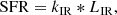 $$ \begin{aligned} \mathrm{SFR}= k_{\rm IR}*L_{\rm IR}, \end{aligned} $$