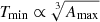 $ T_{\mathrm{min}} \propto \sqrt[3]{A_{\mathrm{max}}} $