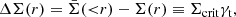 $$ \begin{aligned} \Delta \Sigma (r) = \bar{\Sigma }({ < }r) - \Sigma (r) \equiv \Sigma _{\rm crit} \gamma _{\rm t}, \end{aligned} $$