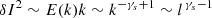 $ \delta I^2\sim E(k)k \sim k^{-\gamma_s+1} \sim \mathnormal{l}^{\,\gamma_s-1} $