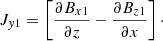 $$ \begin{aligned} J_{y1}=\left[\frac{\partial B_{x1}}{\partial z}-\frac{\partial B_{z1}}{\partial x}\right]\cdot \end{aligned} $$