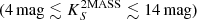 $ (4\,\mathrm{mag}\lesssim K_S^{\mathrm{2MASS}}\lesssim14\,\mathrm{mag}) $