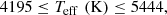 $$ \begin{aligned}&4195 \le {T}_{\mathrm{eff}}\,\,(\mathrm{K}) \le 5444 , \end{aligned} $$