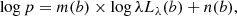 $$ \begin{aligned} \log p = m(b)\times \log \lambda L_\lambda (b) + n(b), \end{aligned} $$