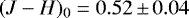 $(J-H)_0=0.52\,{\pm}\,0.04$