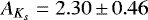 $A_{K_s}=2.30\,{\pm}\,0.46$