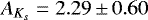 $A_{K_s}=2.29\,{\pm}\,0.60$