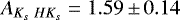 $A_{K_s\ HK_s} = 1.59\,{\pm}\,0.14$