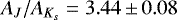 $A_{J}/A_{K_s} = 3.44\,{\pm}\,0.08$