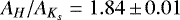 $A_{H}/A_{K_s}=1.84\,{\pm}\,0.01$