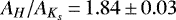 $A_{H}/A_{K_s} \,{=}\,1.84\,{\pm}\,0.03$