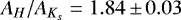 $A_{H}/A_{K_s} =1.84\,{\pm}\,0.03$