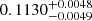 $ 0.1130^{+0.0048}_{-0.0049} $