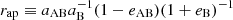 $ r_{\mathrm{ap}}\equiv a_{\mathrm{AB}}a_{\mathrm{B}}^{-1}(1-e_{\mathrm{AB}})(1+e_{\mathrm{B}})^{-1} $
